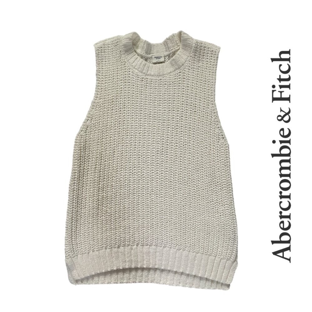 Abercrombie & Fitch | White Sweater Vest, Large